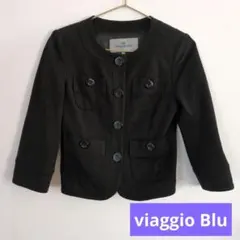 viaggio Blu ノーカラージャケット ブラック サイズ0のサムネイル