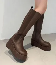 【美品】NICE CLAUP−3キロ見えサイドゴアロングブーツ