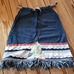 デニムフリンジジャンパースカート 120size