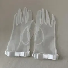 ウェディンググローブ 白 透け感 ロング