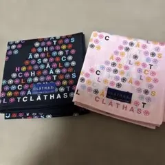 新品　CLATHAS ハンカチ 2枚セット ブラック ピンクのサムネイル