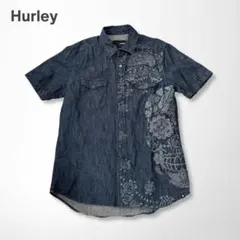 【373】Hurley 半袖デニムシャツ ペイズリー L ハーレー 希少のサムネイル