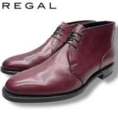 未使用■REGAL【24.0】37GR チャッカブーツ バーガンディ 本革 革靴