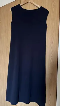 ノースリーブ ネイビー Aラインワンピース