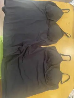 黒のキャミソール2枚セット ブラカップ付き