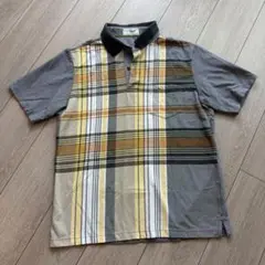 美品　Crocodile クロコダイル　チェック柄 ポロシャツ Lサイズ
