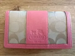 【ちょりん様専用】COACH カードケース シグネチャー×ピンク◆購入証明書あり