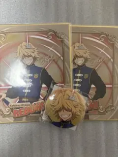 REBORN くじ引き堂 ベルフェゴール ミニ色紙&ミニ缶バッジ 3点セット