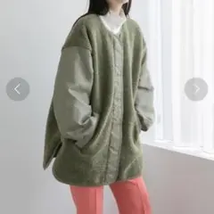 M12077 LOWRYSFARM 切り替えボアブルゾン