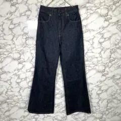 UNIQLO　ユニクロ　（24）　ハイライズフレアデニムジーンズ　濃紺