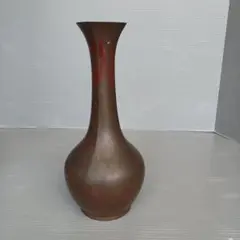 アンティーク　銅器製花瓶　伝統工芸品　匿名配送　高岡銅器？　レッド