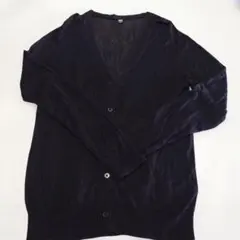 UNIQLO シアークルーネックカーディガン 黒　 XL