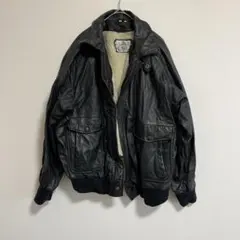 レザージャケット 牛革 ブラック レザーフライトジャケット　ビンテージ　革ジャン