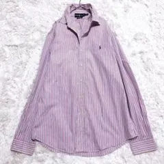 マ*ん様 春夏人気カラー♪ ラルフローレン ストライプBD長袖シャツ ポニー刺繍