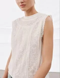 ZARA ザラ ZW COLLECTIONノースリーブ刺繍トップス 新品、未使用