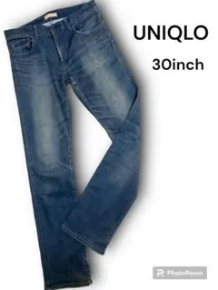 【値下げ】UNIQLOメンズレディース 30inch ストレート インディゴ