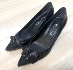 【DIANA】ブラック ポインテッドトゥパンプス