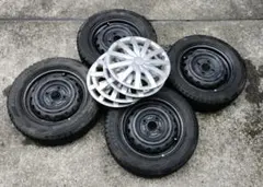 発送不可手渡しのみ14インチホイールタイヤ4本セットPCD100 TTA スチール (ライン無) ホイール 4本 6J-14 PCD100 4穴 +20