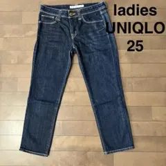 デニム　レディース　ユニクロ　25 紺色　ジーンズ