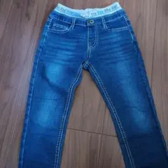 130サイズ デニム風ストレートパンツ