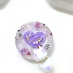 レジン ヘアゴム 海塗り　3連猫ちゃん ピンク×ラメパープル◡̈♥︎ レジン ヘアゴム 海塗り 3連猫ちゃん ピンク×ラメパープル◡̈
