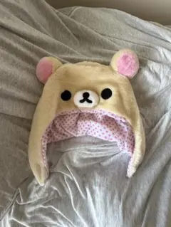 クマ耳付きフリース帽子