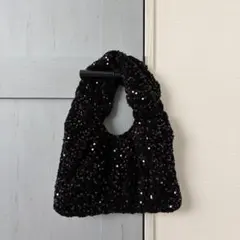 【FREAK'S STORE】 2WAY スパンコールギャザーバッグ ブラックのサムネイル
