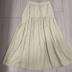 クリーム色 フレアスカート ポリエステル