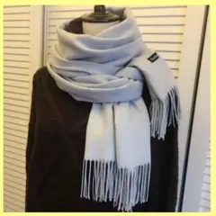 カシミヤ風の薄手マフラー　グレー　使いやすい　肌触り良い　サラサラ　上品　綺麗