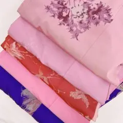 7152アンティーク着物　まとめセット　リメイク用　薄紫　ピンク　濃い紫