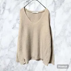 50247 セブンデイズサンデイ Vネック ニット セーター ピンク ベージュ