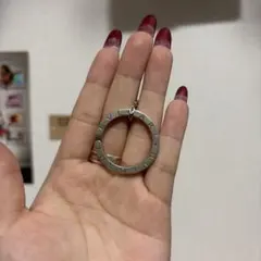 BVLGARI リング型キーホルダー ネックレス アクセサリー シルバー