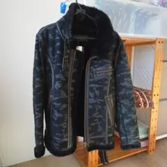 ダークカモフラージュ レザー風ジャケット