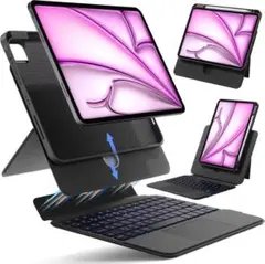 【極美品】iPad 第10世代/11インチ キーボード360度回転・昇降式
