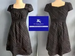 バーバリーブルーレーベル ワンピース 38 美品 正規品 秋冬 チェック ラメ