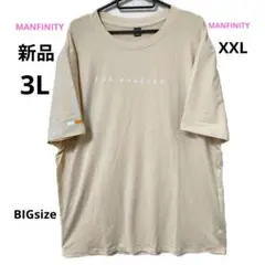新品 3L MANFINITY 半袖 Tシャツ ベージュ 大きいサイズ XXL