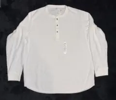 UNIQLOワッフルヘンリーネックオリジナルボタンTシャツ XL