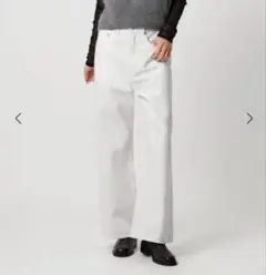 美品　ユナイテッドアローズ　ホワイトデニムワイドパンツ　36サイズ