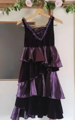 アシンメトリー フリルワンピース