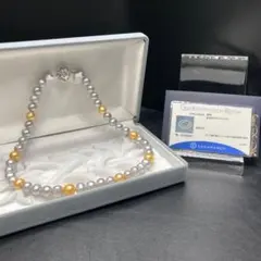 ✨美品✨本真珠 マルチカラー パール ネックレス 約9.7〜10.2mm 大粒