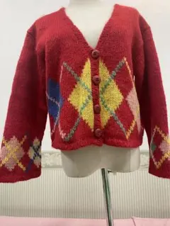 ❣️希少❣️ピンクハウス PINK HOUSEアーガイルモヘアカーディガン❣️