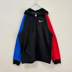 NIKE ナイキ DRI-FIT パーカー 黒 赤 青 L 古着 Y2K