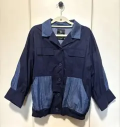 w closet 異素材切替 BIG ジャケット 青のサムネイル