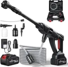 ★充電式コードレス高圧洗浄機 バッテリー洗車機 20000mAh 噴射距離10m