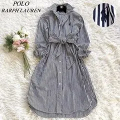 ラルフローレン♡ロング シャツワンピース ベルトリボン ポニー刺繍