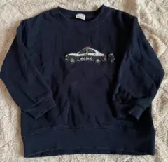 ‼️最終値下げ‼️プティマイン 働く車パッチワークトレーナー 100cm 紺