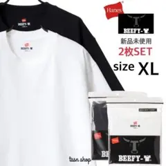 【ヘインズ】新品未使用 ビーフィー 無地 Tシャツ 男女兼用 白 黒 2枚 XLのサムネイル
