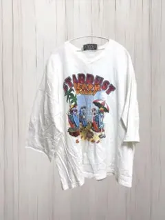 【激レア】90sヴィンテージ7分丈プリントTシャツXL古着