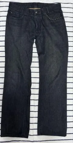 スカル刺繍付きダークブルーデニム　 COSTOM CULTURE