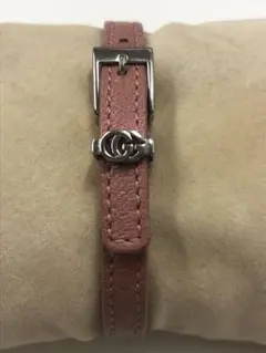 GUCCI グッチ ダブルGロゴ ブレスレット シルバー レザー メタルのサムネイル